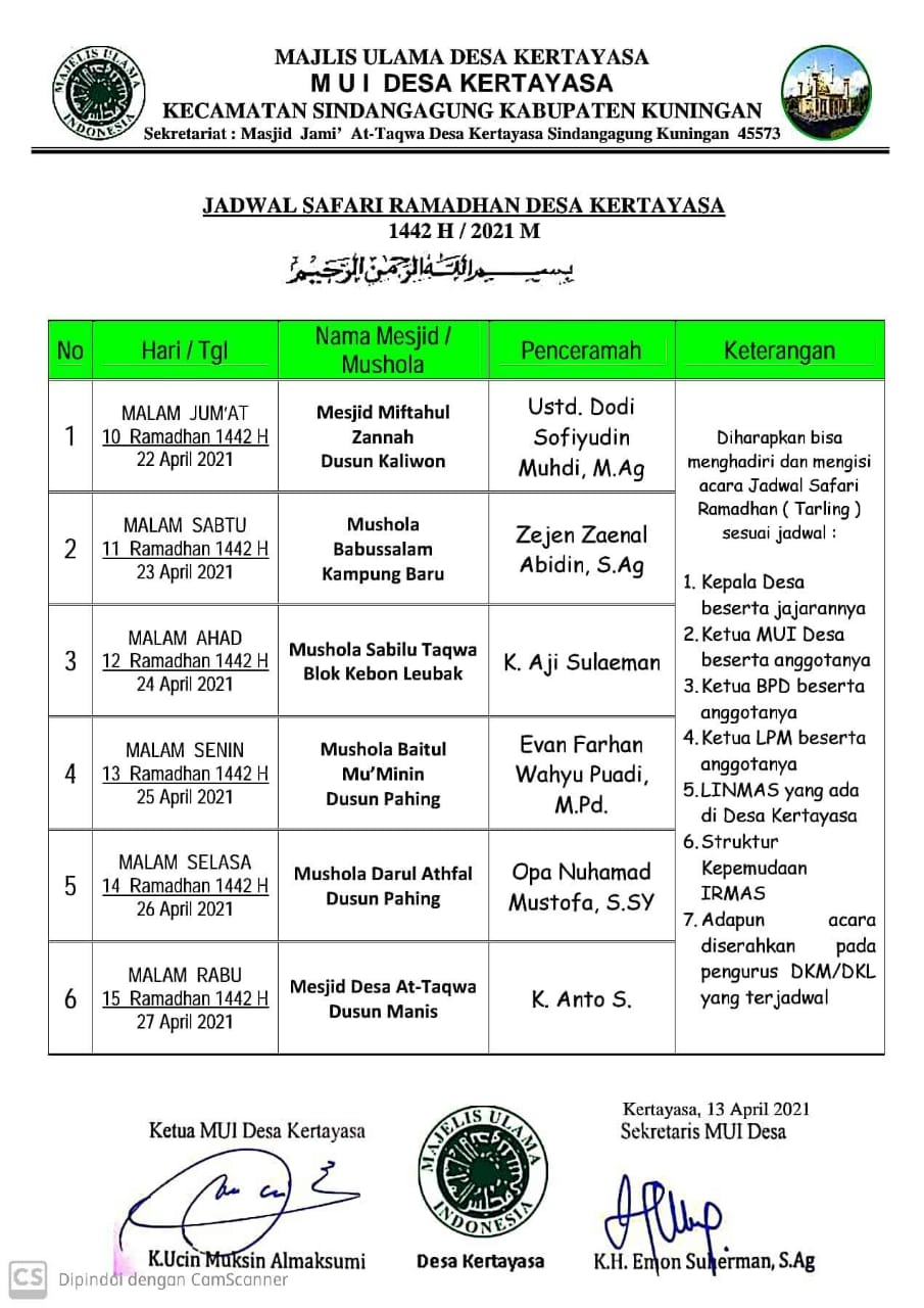 TARAWEH KELILING PEMERINTAH DESA KERTAYASA